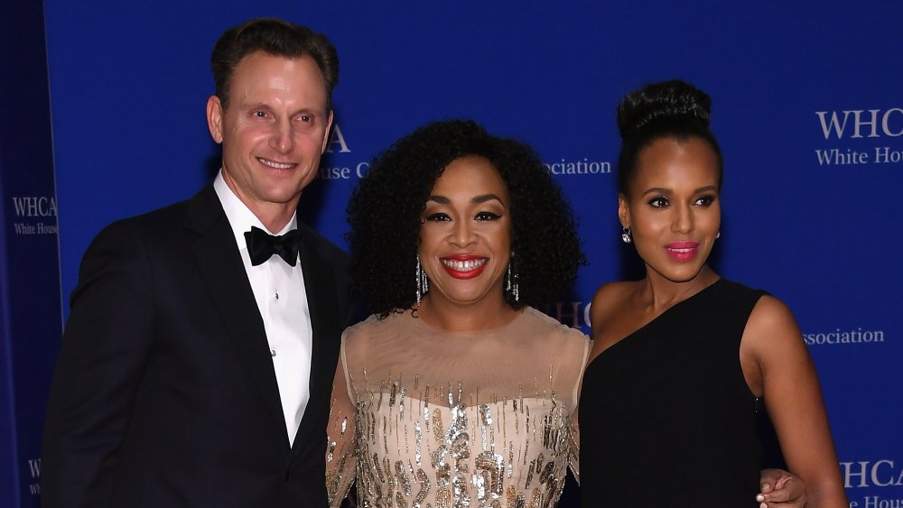 Shonda Rhimes with the cast of Scandal