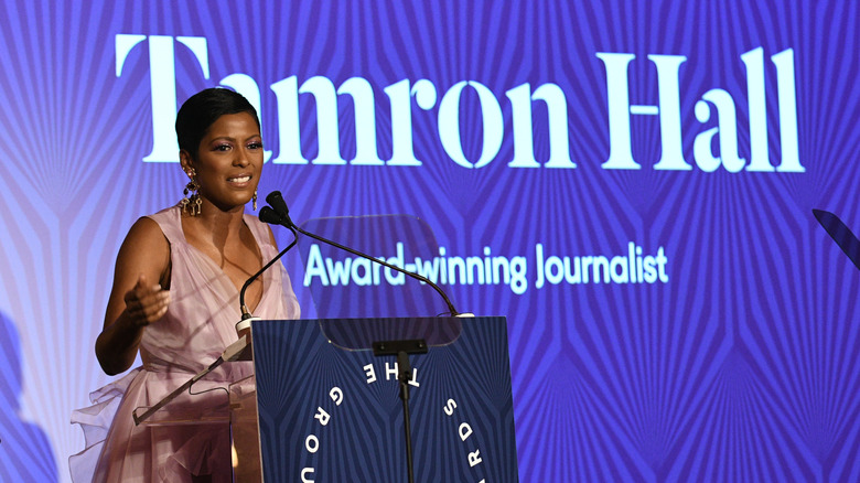 Tamron Hall speaking to audience