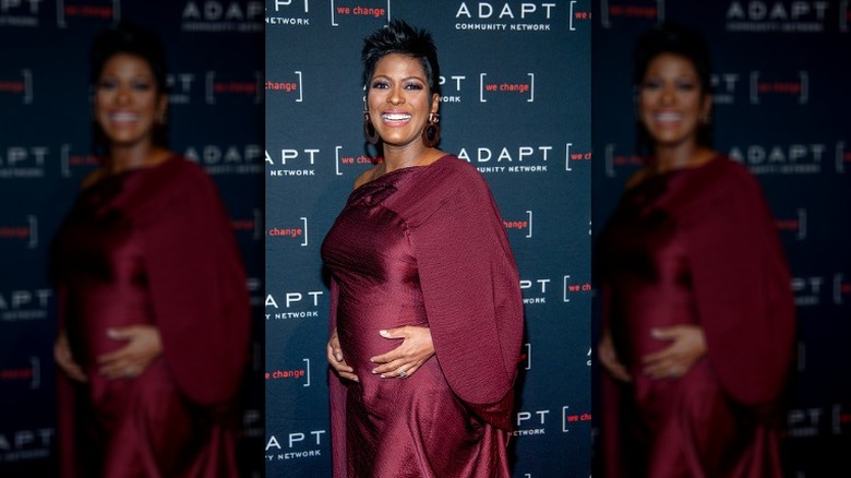 Tamron Hall showing off baby bump