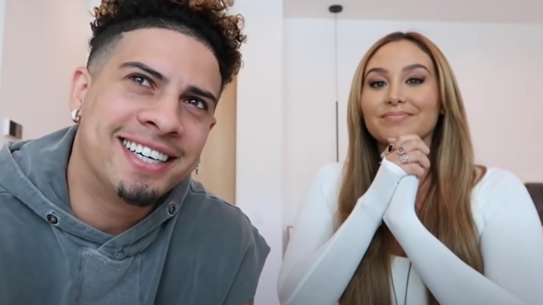 Catherine Paiz and Austin McBroom speaking in a YouTube video