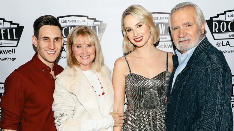 John Krause, Laurette Spang, Molly McCook, John McCook posing at an event