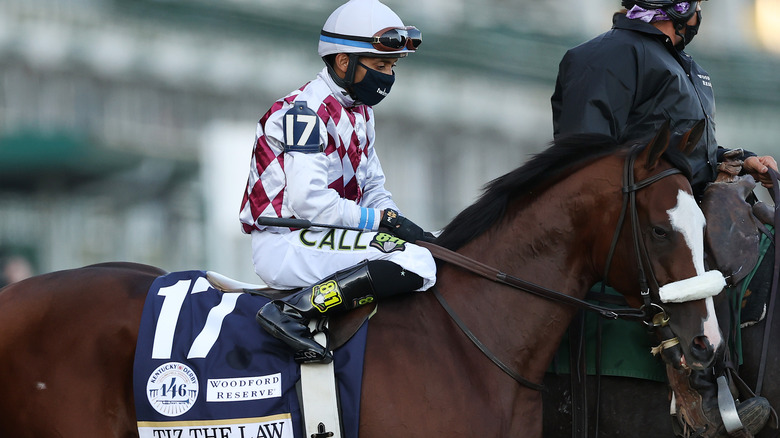 Horse wearing #17 at 2020 Kentucky Derby