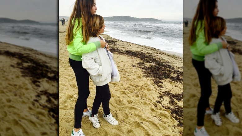 Thylane Blondeau with her little brother