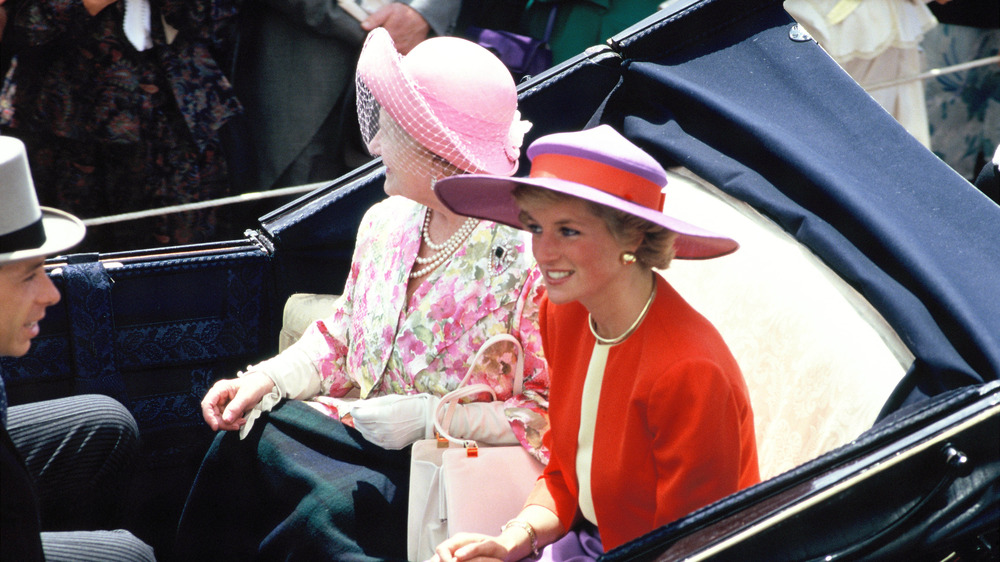 the Queen Mother with Princess Diana