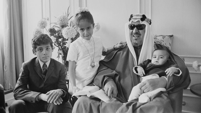 King Saud with boy, daughter, and grandson