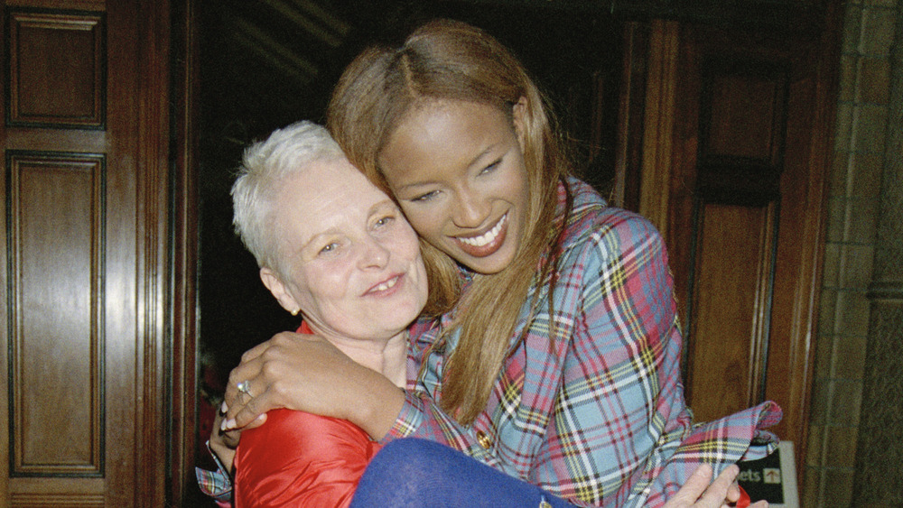 Vivienne Westwood and Naomi Campbell hugging