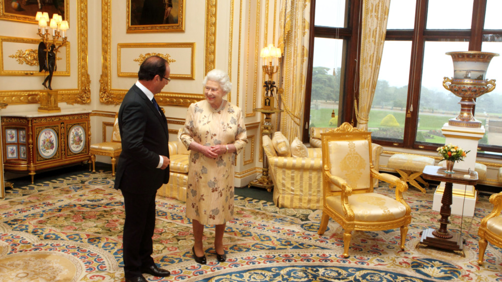 Queen Elizabeth inside Windsor Castle