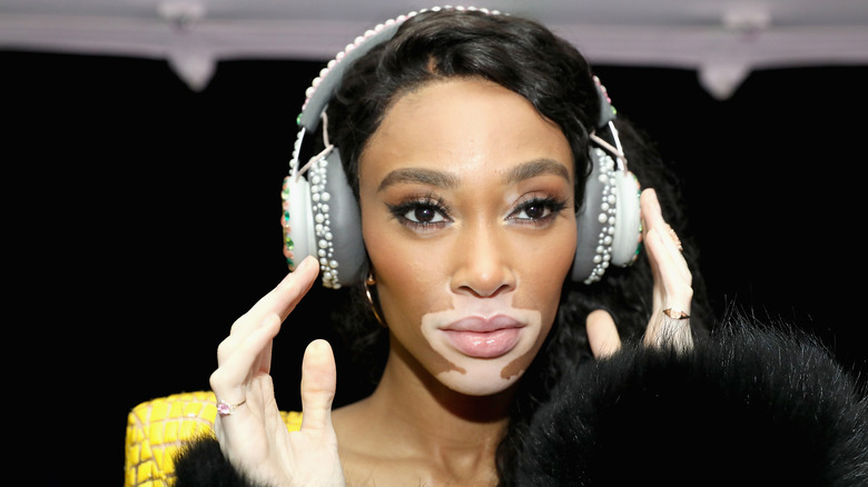 Winnie Harlow at an event in Miami in 2018