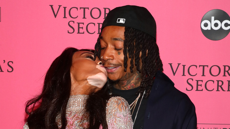 Winnie Harlow smooching Wiz Khalifa in 2018