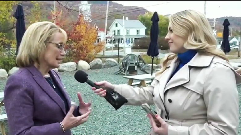 Hillary Vaughn conducts an interview