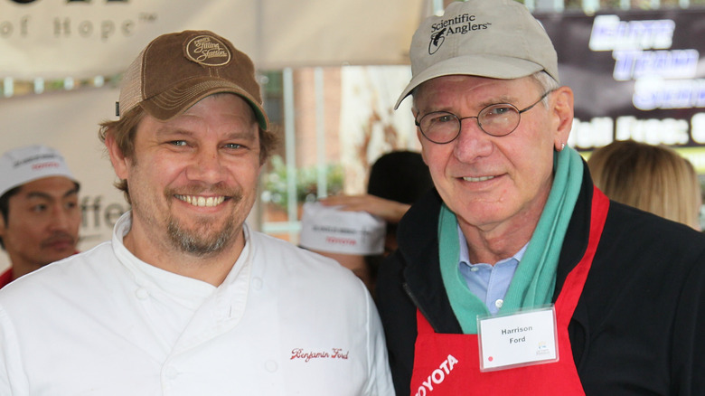 Ben Ford and Harrison Ford smiling