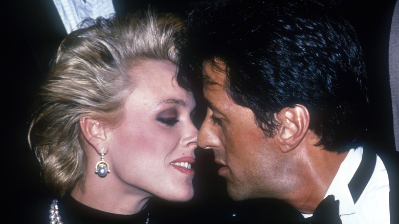 Sylvester Stallone and Brigitte Nielsen kiss