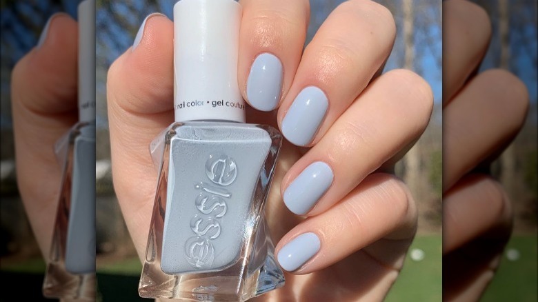 Light blue nails