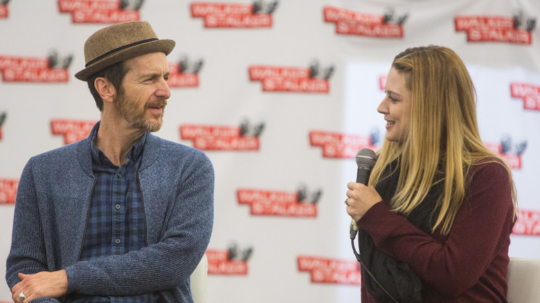 Alexandra Breckinridge and Denis O'Hare speak on an "American Horror Story" panel