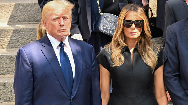 Donald and Melania Trump serious