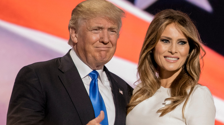 Donald Trump Melania Trump smiling