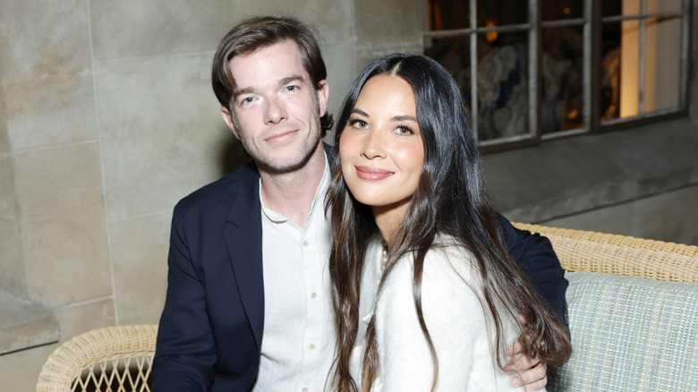 John Mulaney and Olivia Munn attend the CHANEL dinner at Chateau Marmont in Los Angeles (2023)