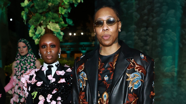 Cynthia Erivo and Lena Waithe posing for photos