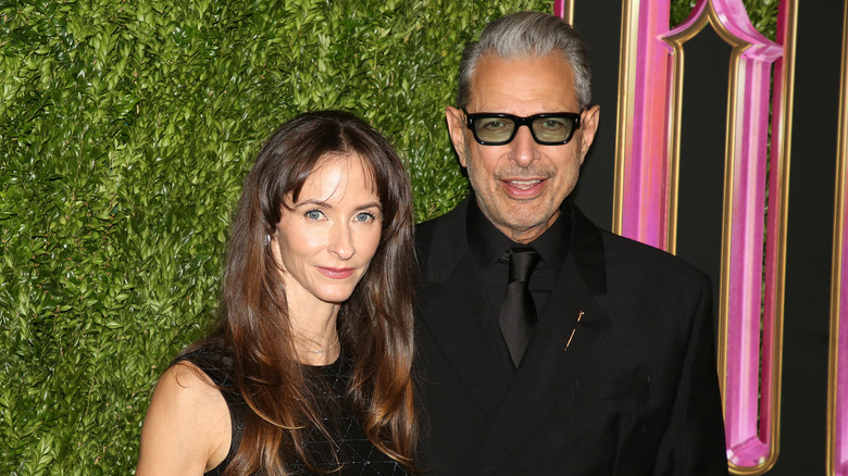 Jeff Goldblum and Emilie Livingstone smiling