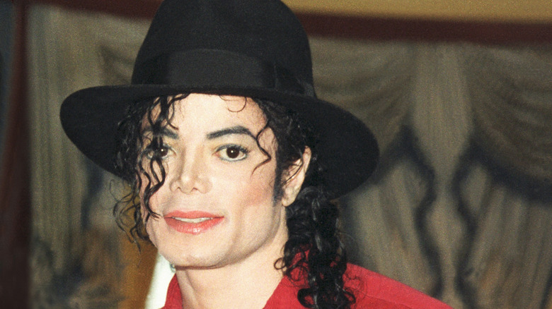 Michael Jackson at a press conference