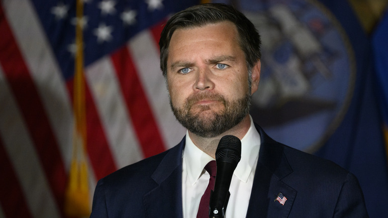 JD Vance speaks at a campaign rally