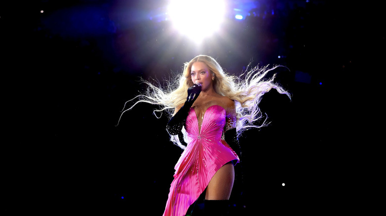 Beyonce performing on stage