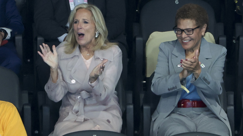 Jill Biden and Karen Bass at the 2024 Paris Olympics