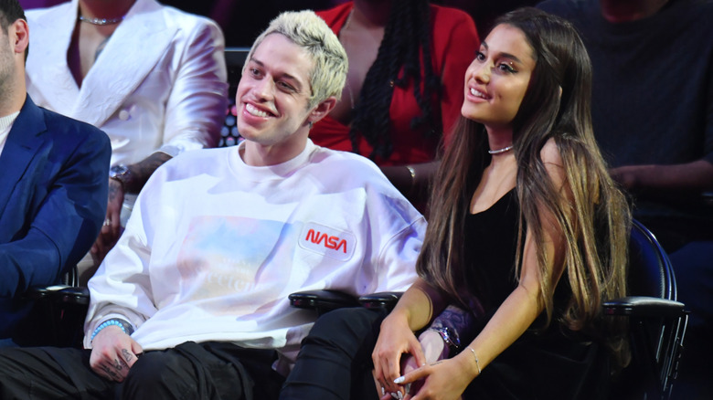 Pete Davidson and Ariana Grande at the 2018 MTV Video Music Awards at Radio City Music Hall in New York City