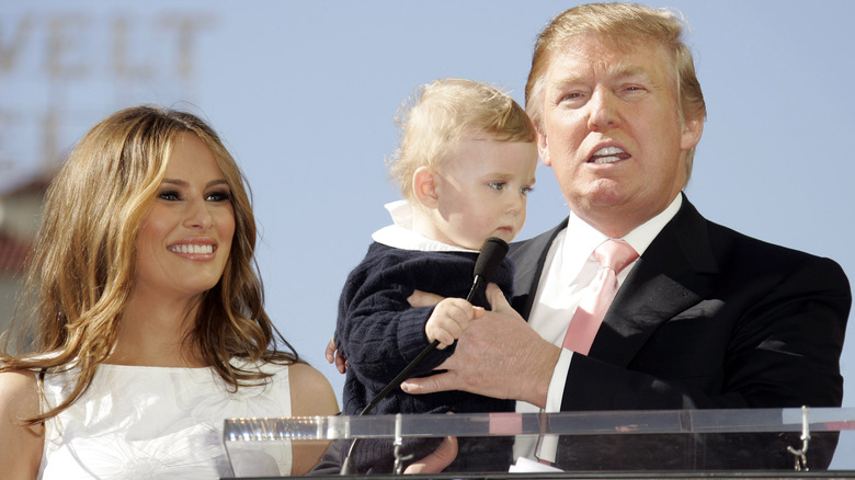 Baby Barron Trump with Donald and Melania