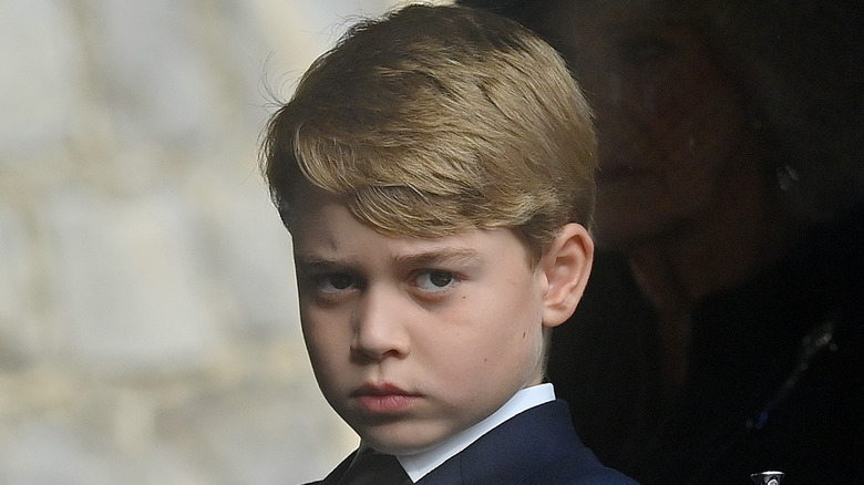 Prince George looking serious