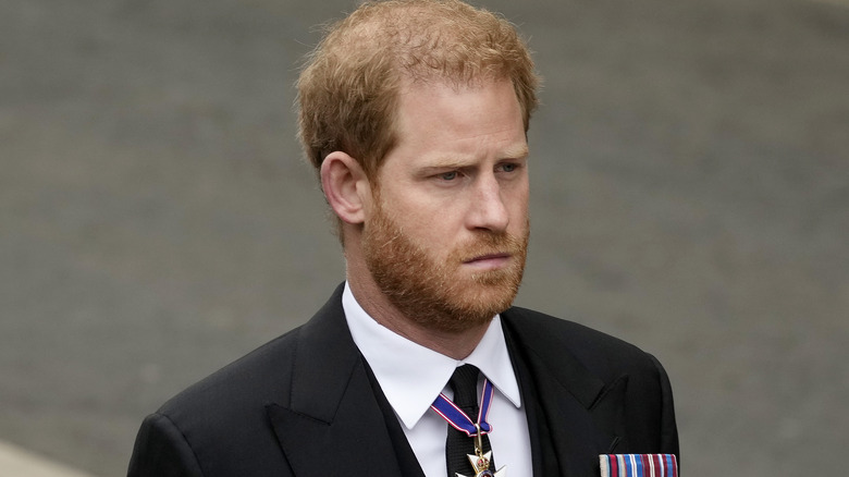 Prince Harry looking serious