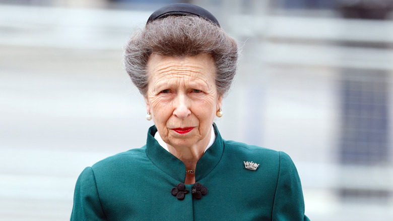 Princess Anne looking serious