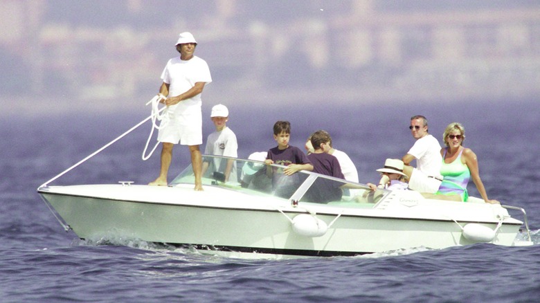 Dodi Fayed on boat with Princess Diana