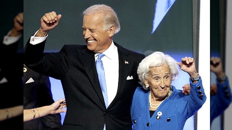 Joe Biden embracing his mother,