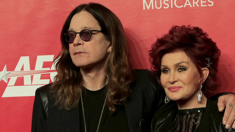 Sharon and Ozzy Osbourne smiling 