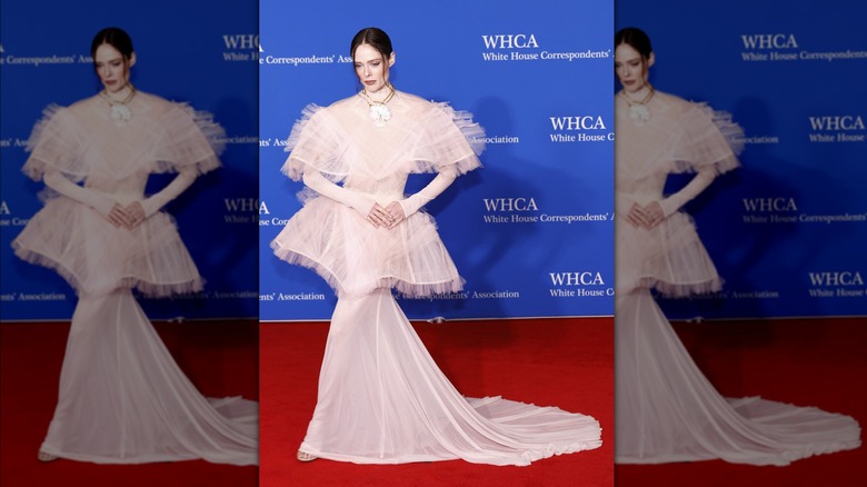 Coco Rocha tulle peplum dress WHCA