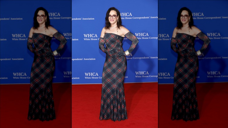 Kennedy in plaid gown White House Correspondents Dinner