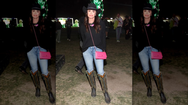 Kyle Richards posing at Coachella