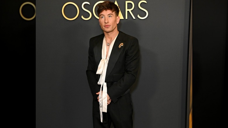 Barry Keoghan with hands clasped in front of him