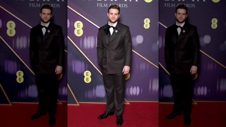 Leo Woodall on the red carpet at the 2025 BAFTA Awards