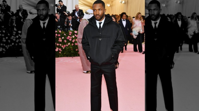 Frank Ocean's black jacket at Met Gala