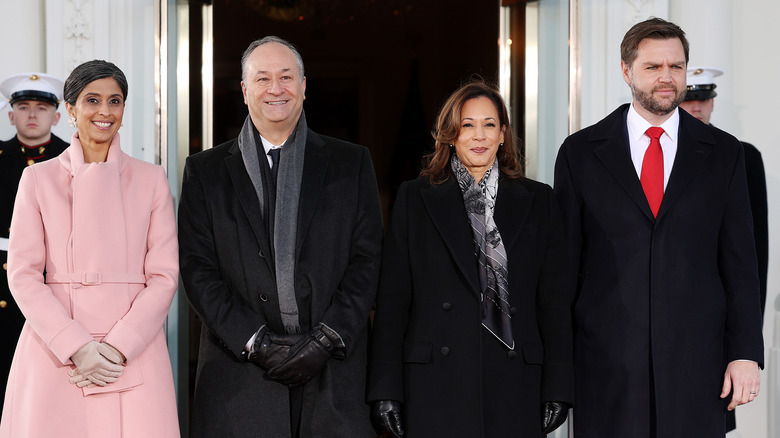 Usha Vance, Doug Emhoff, Kamala Harris, and JD Vance