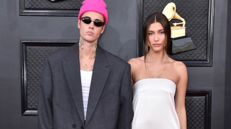 Justin, Hailey Bieber at the 2022 Grammys