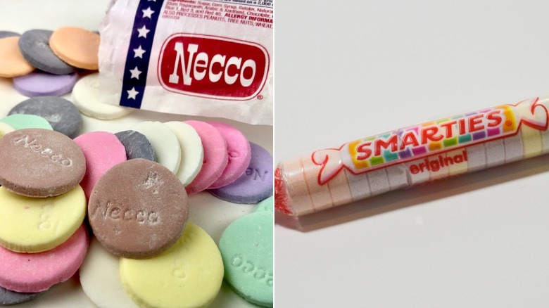 Necco wafers and Smarties candy