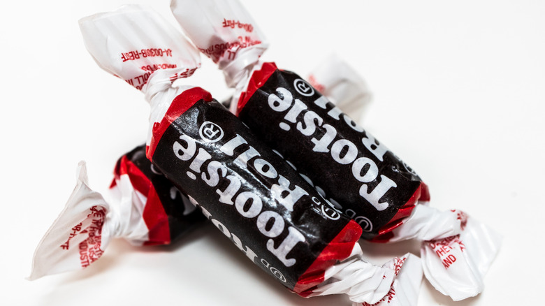 Wrapped tootsie rolls candies