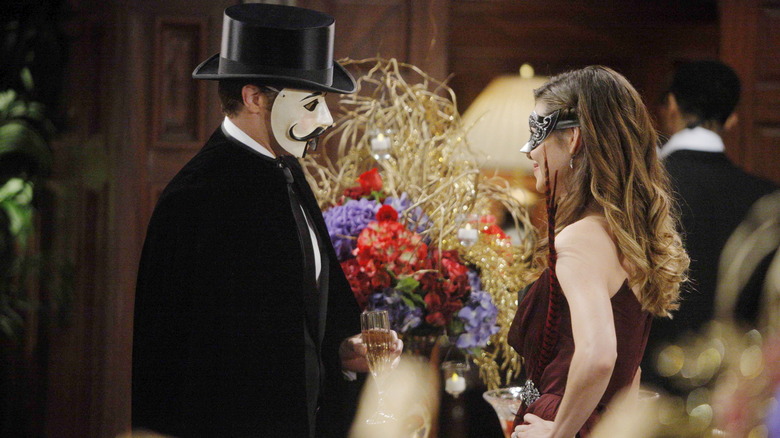 Billy Abbott and Victoria Newman at the masquerade ball