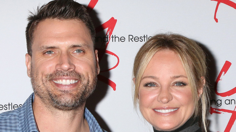 Joshua Morrow Sharon Case smiling