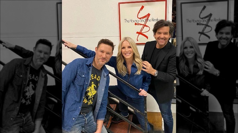 Michael Graziadei, Lauralee Bell, and Michael Damian 