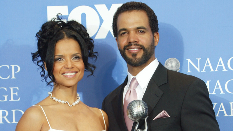 Victoria Rowell and Kristoff St. John smiling