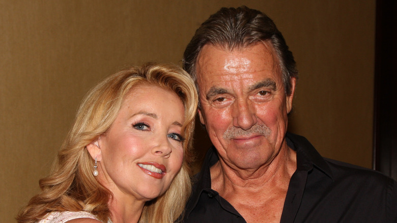 Eric Braeden and Melody Thomas posing